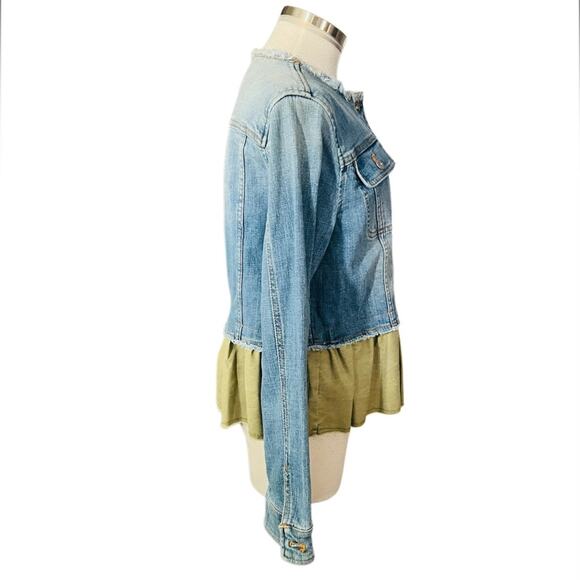 Pilcro & Letterpress Ruffle Denim Jean Jacket Size Small - Picture 4 of 10